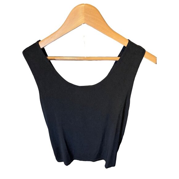 Chico's Travelers Black Sleeveless Deep Scoop Neck Top SZ XLarge - Picture 2 of 7